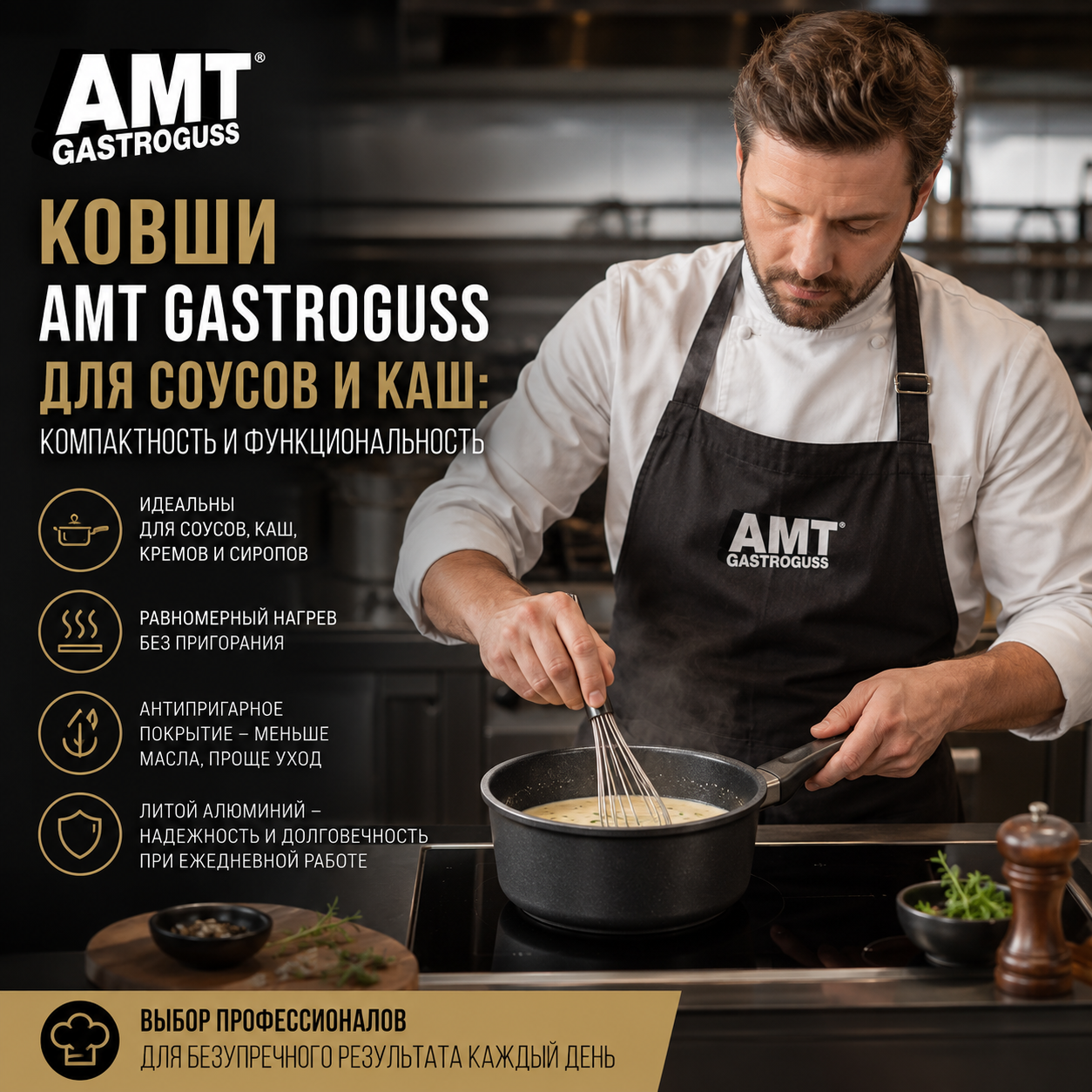 Ковши AMT Gastroguss для соусов и каш: компактность и функциональность глазами профессионального повара